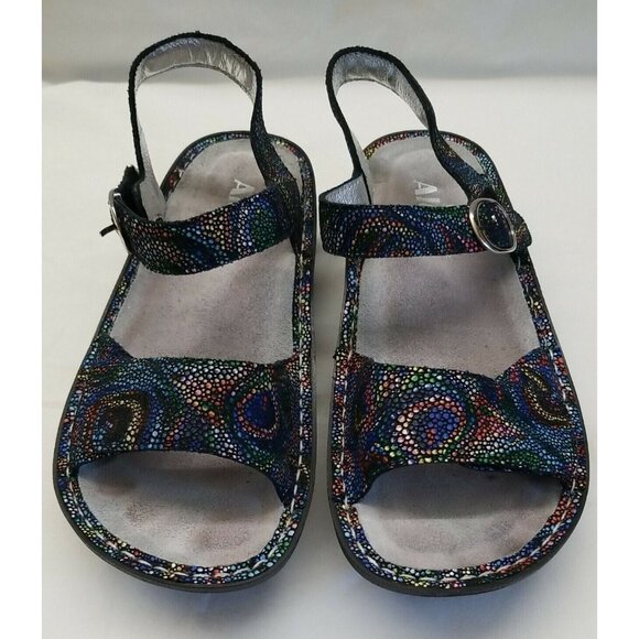 ✅ALEGRIA KOR-493X Kora Women's EU 37 Cyclone Rainbow Leather Slingback Sandals - Picture 4 of 10